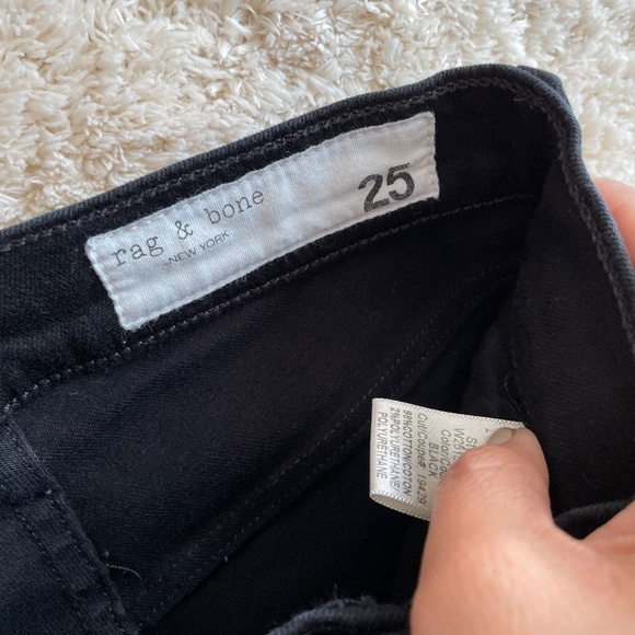 rag & bone Jean Womens High Rise Elephant Bell Flare Leg w/ slit Size 25 Black - Picture 4 of 15